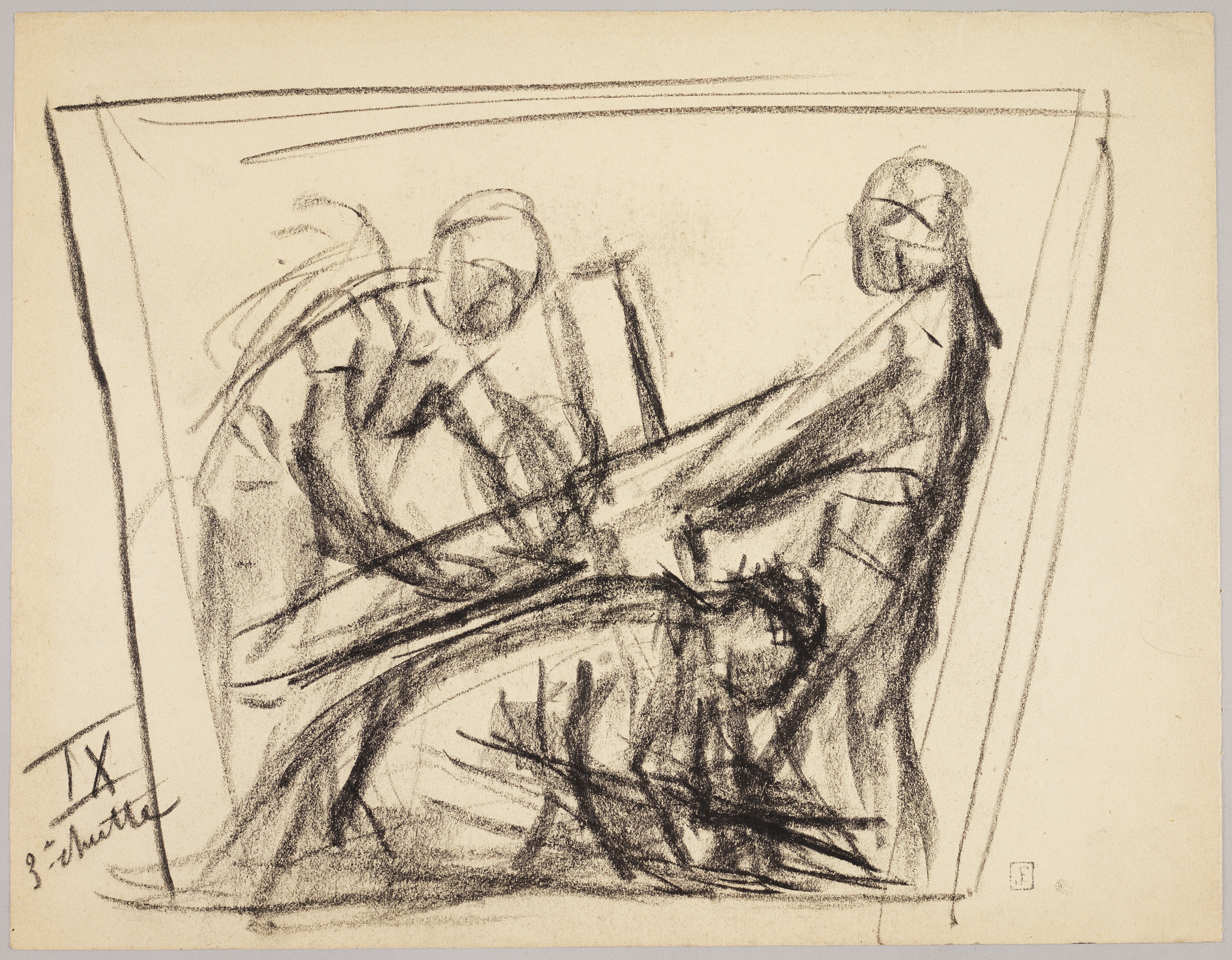 3ème chute ; Étude pour "Le chemin de croix" (titre factice)