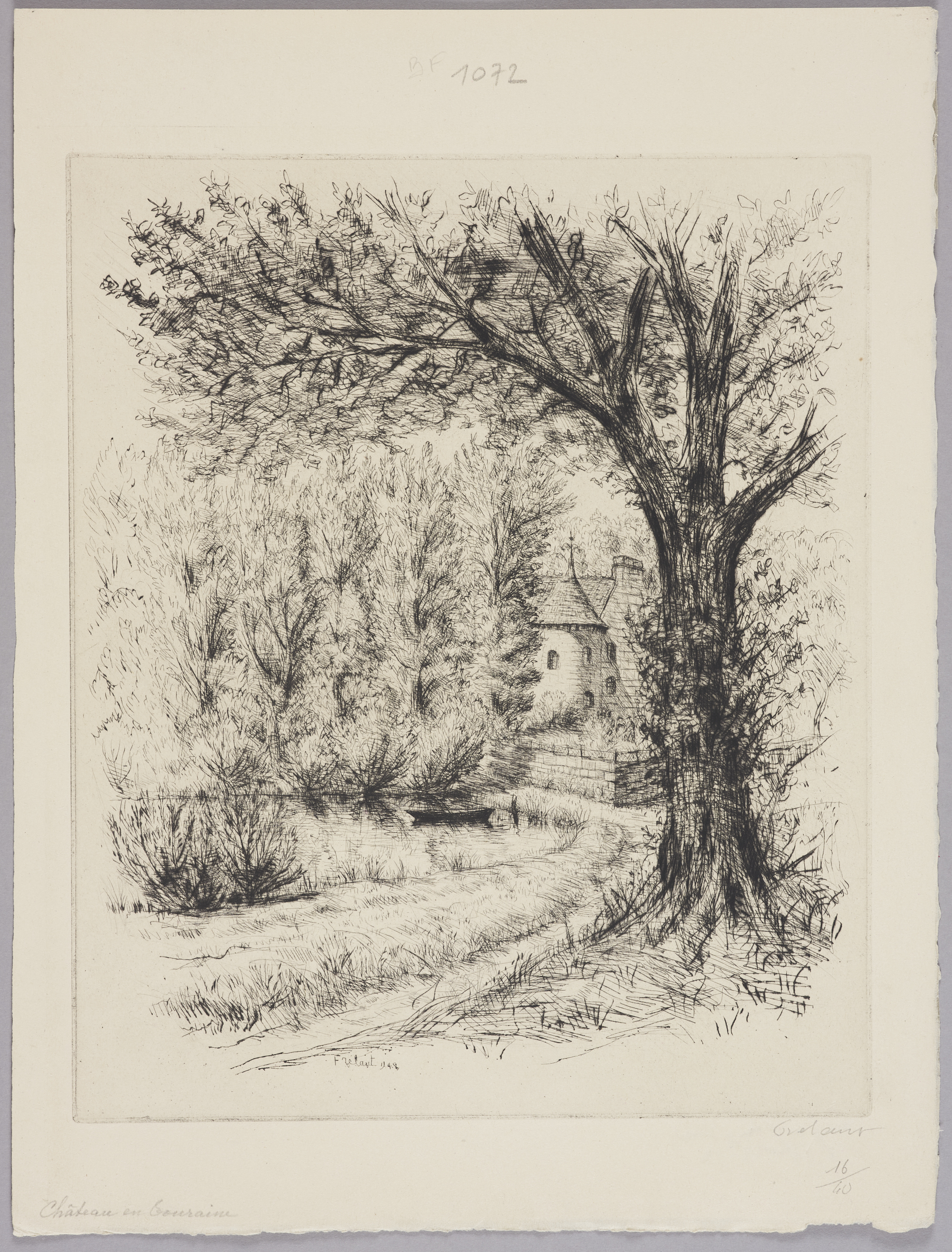 Château en Touraine ; L'étang (titre de catalogue)