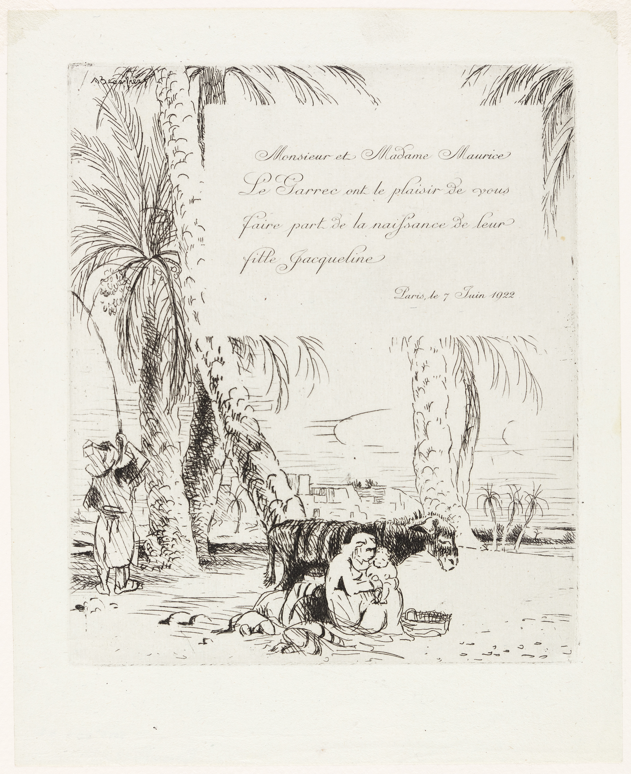 Faire-part de naissance de Jacqueline Le Garrec