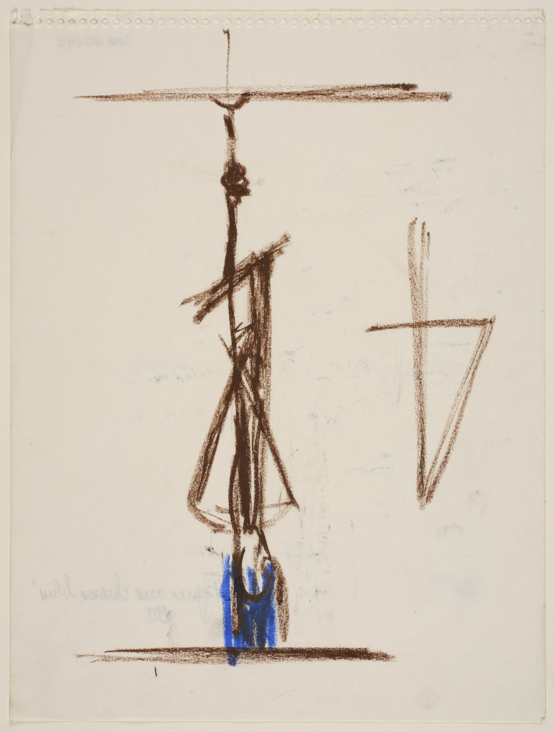Figure aux cheveux bleus