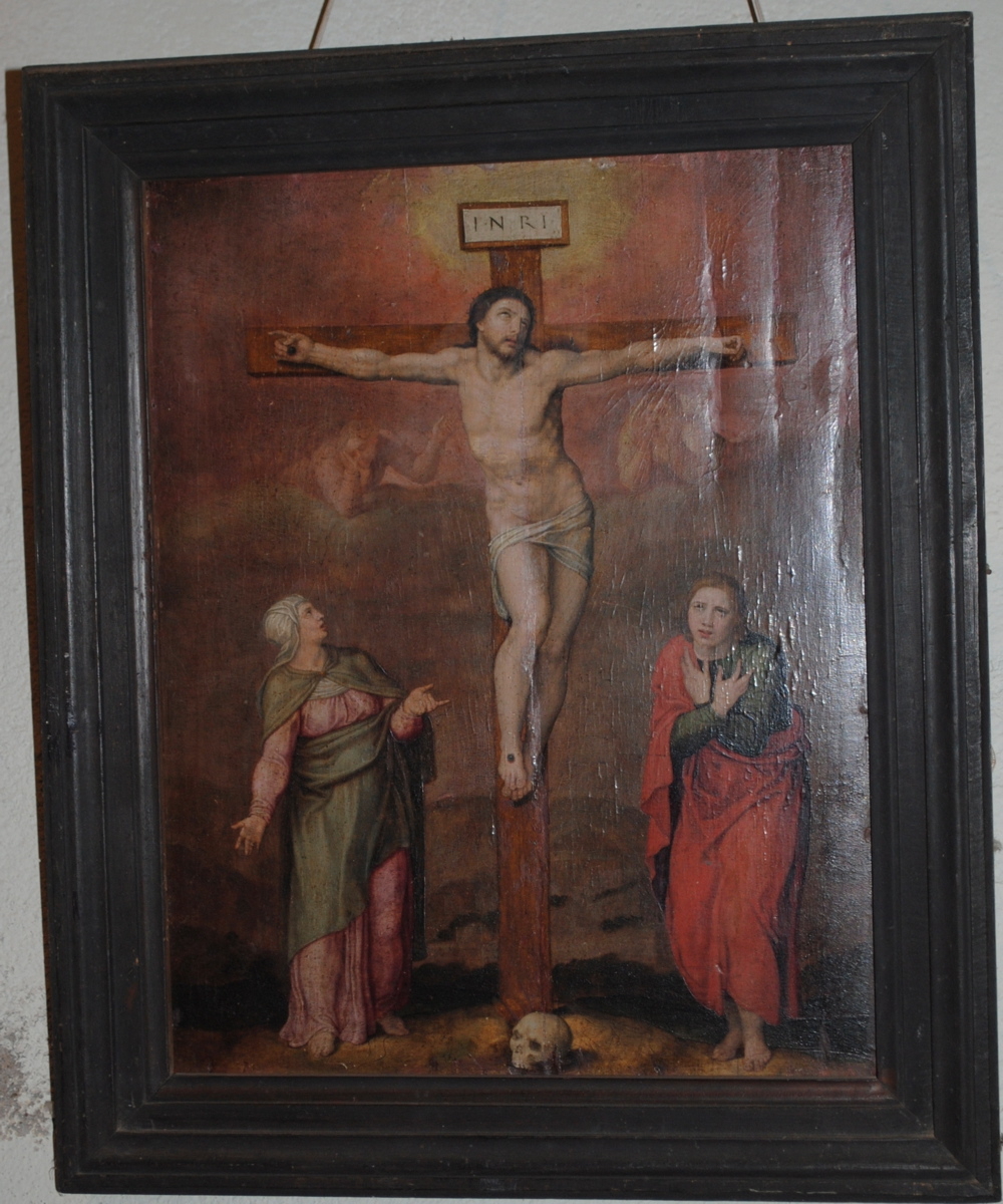 Christ en croix entre la Vierge et saint Jean