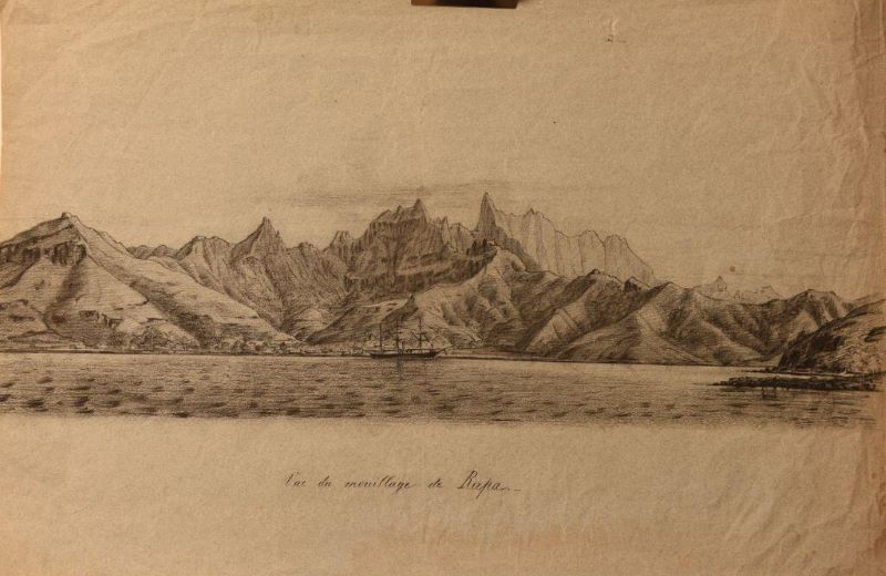 Vue du mouillage de Rapa