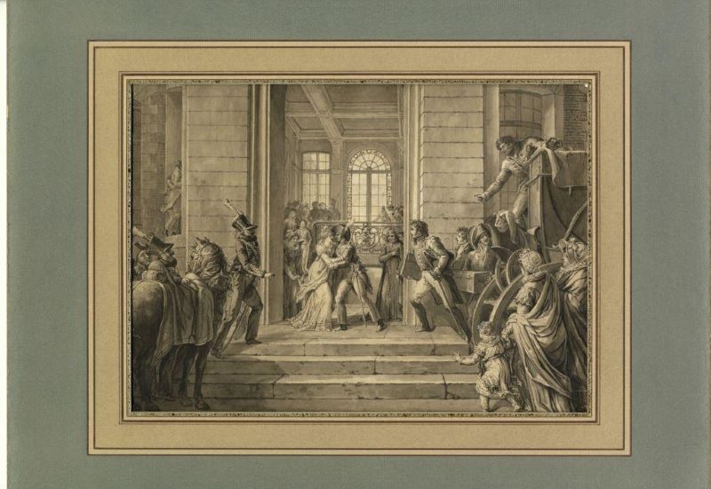 esquisse pour le tableau "entrevue du duc et de la duchesse d'Angoulême"