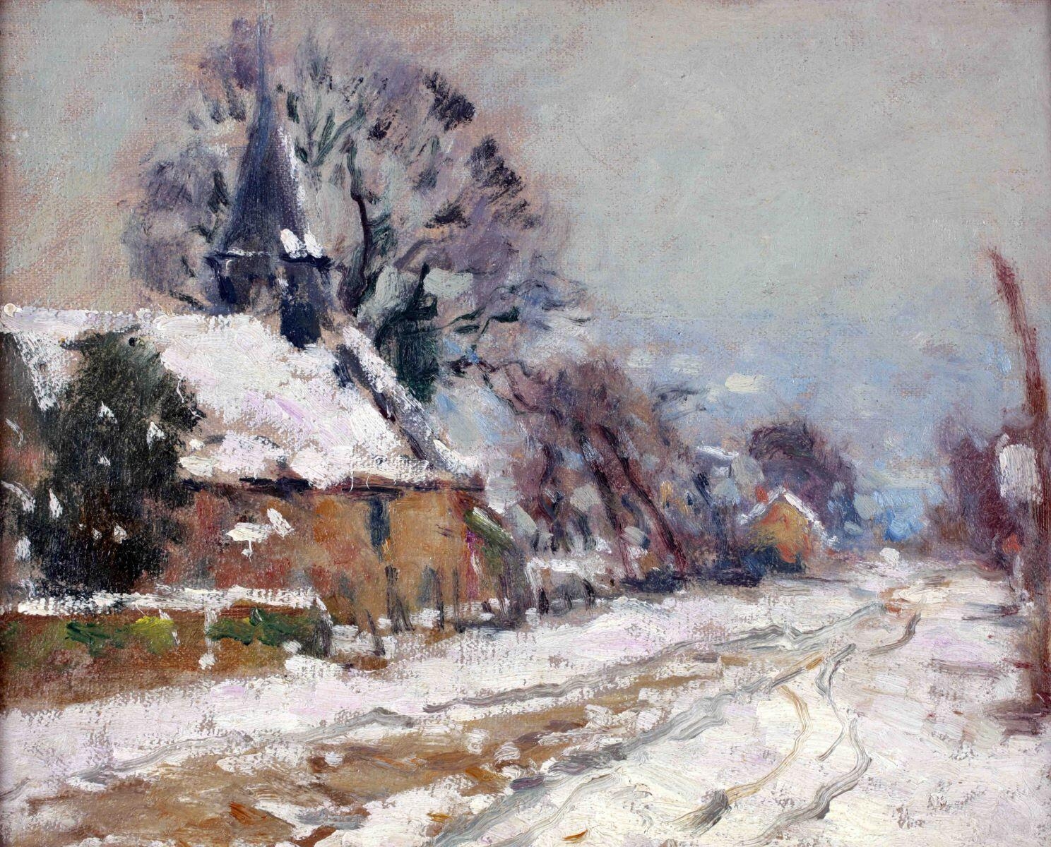 L’église de Verneuil sous la neige