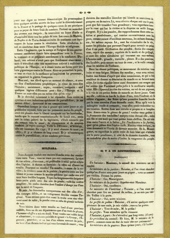 Extrait du Figaro du 3 mars 1831 (n° 62), deuxième page