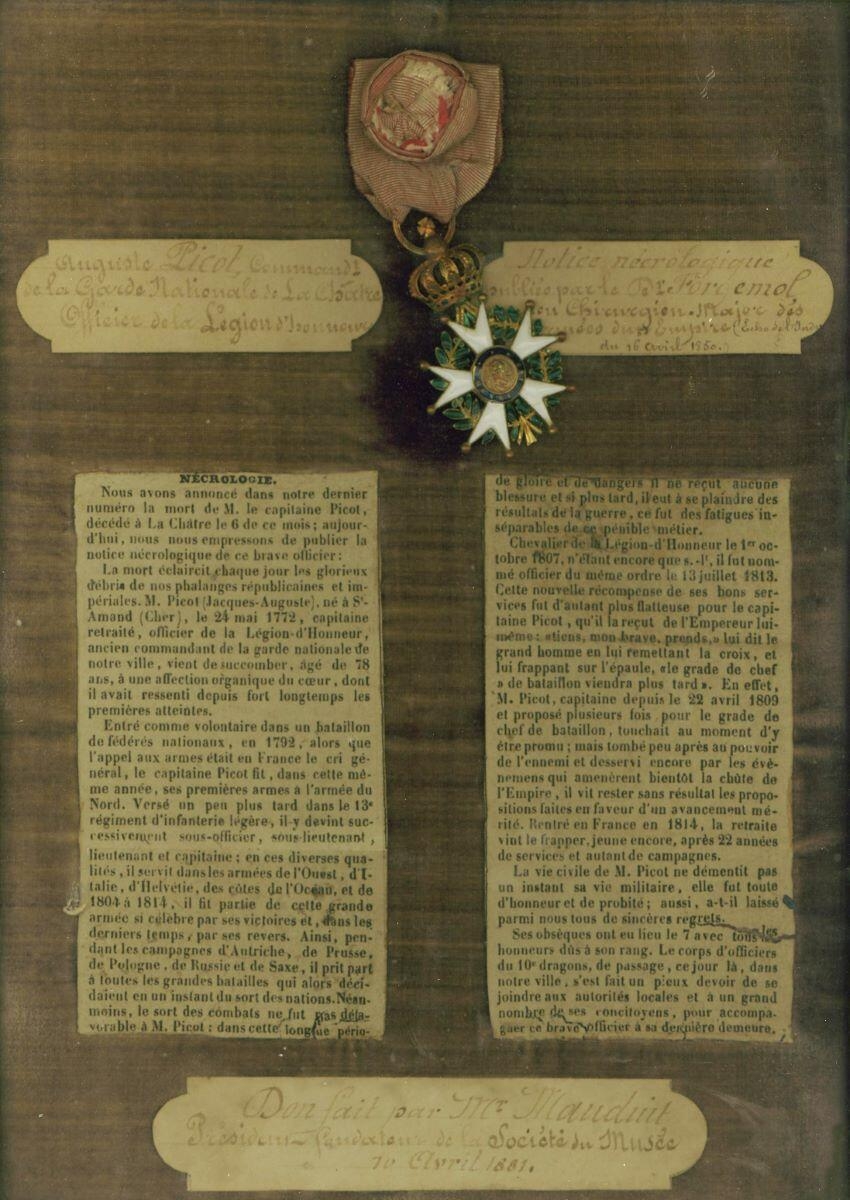 Légion d'honneur et nécrologie d’Auguste Picot