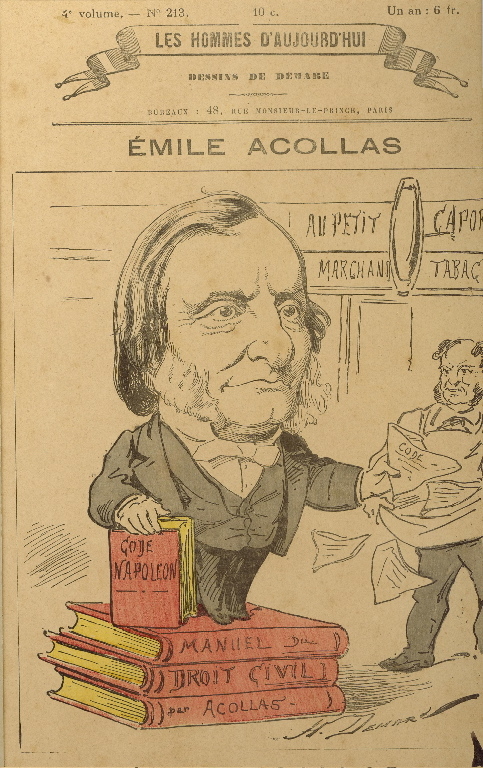 Les Hommes d’aujourd’hui, Emile ACCOLAS (caricature) - Journal “Les Hommes d’Aujourd’hui” 4e volume, - N°213. 10c