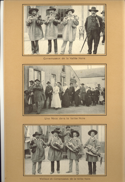 Vielleux et cornemuseux ; 3 cartes postales