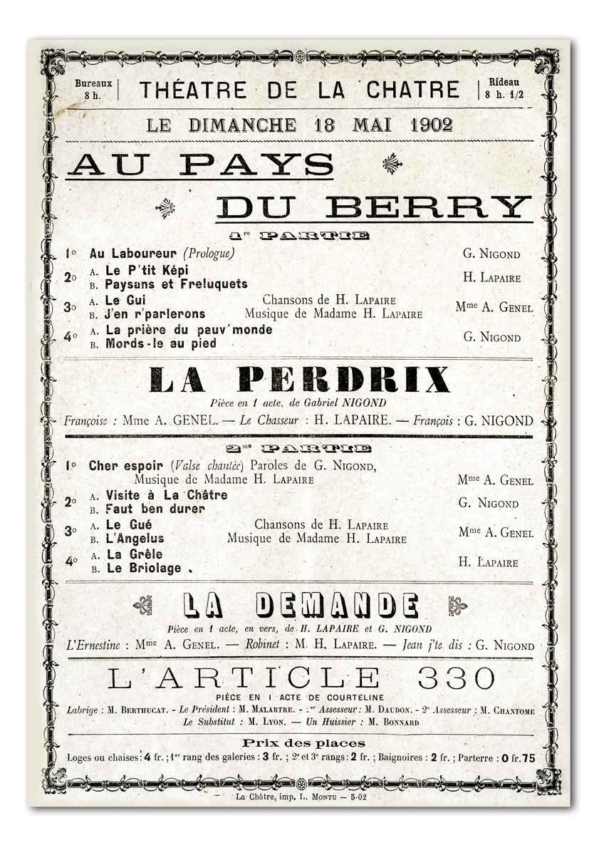 Affiche du théâtre de La Châtre