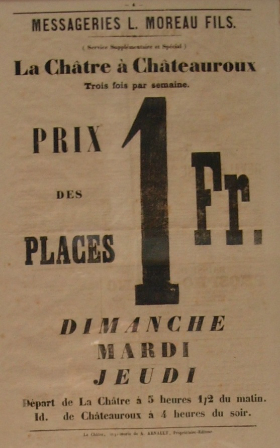 Affiche des messageries. L. Moreau Fils.