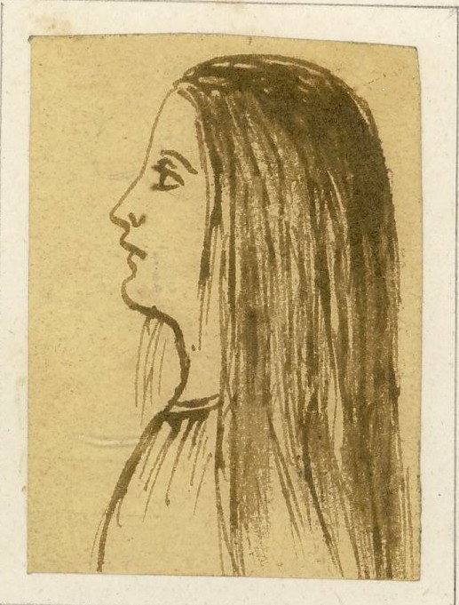 Pièce autographe et dessin de George SAND à Laure FLEURY