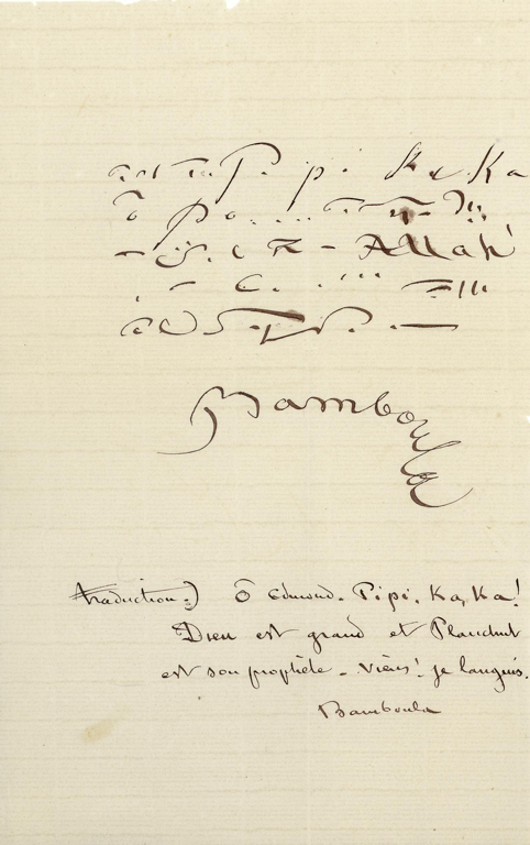 Lettre de marionnette, Rita BAMBOULA, à Edmond PLAUCHUT