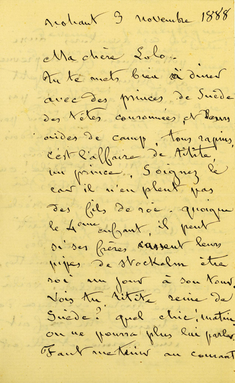 Lettre autographe signée de Maurice DUDEVANT-SAND à Aurore SAND