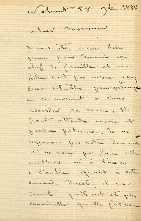 Lettre autographe signée de Maurice DUDEVANT-Sand à Frédéric Lauth