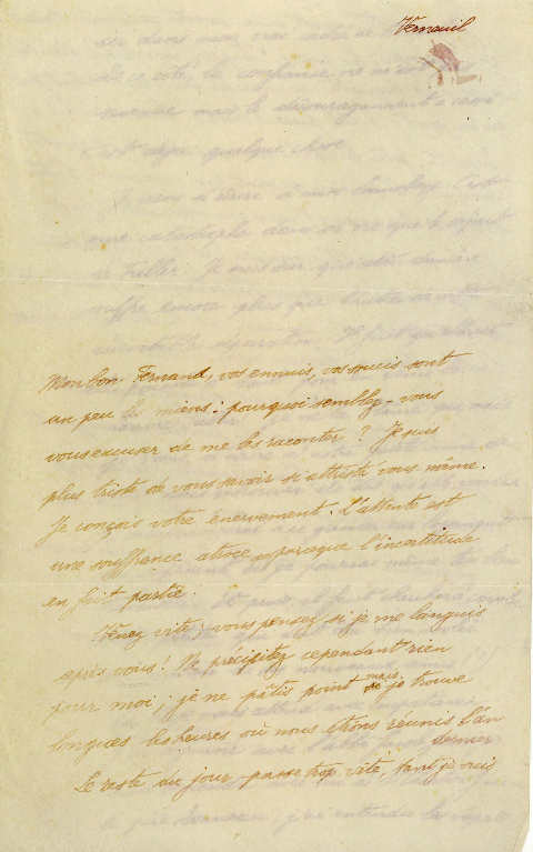 Lettre autographe signée et enveloppe de Gabriel NIGOND à Fernand MAILLAUD