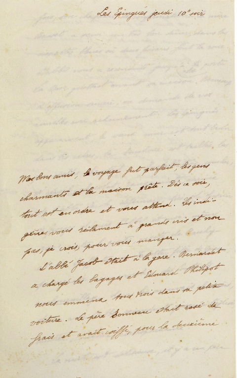 Lettre autographe signée de Gabriel NIGOND à Madame et Monsieur Fernand MAILLAUD