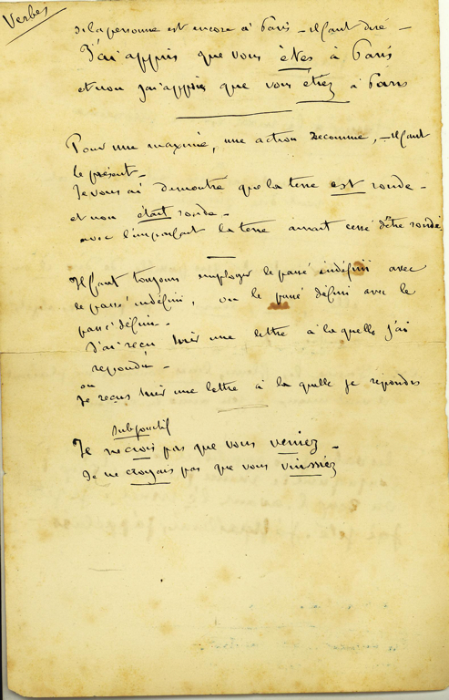 Notes sur la grammaire