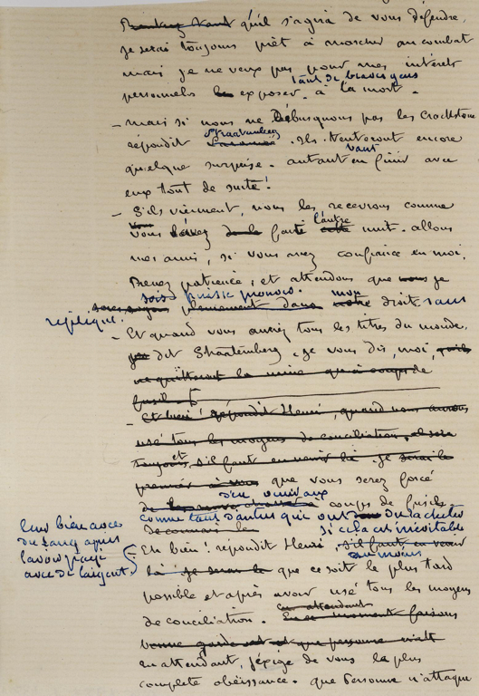 Extrait d’un manuscrit d’une pièce de théâtre