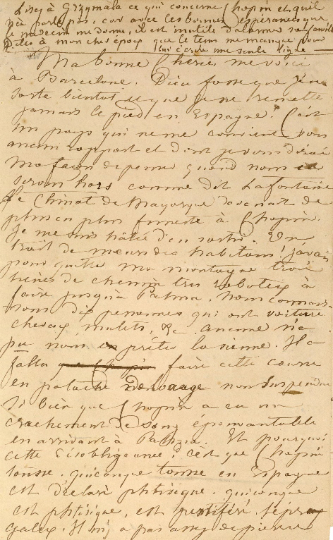 Lettre autographe signée de George SAND à Mme Charlotte Marliani