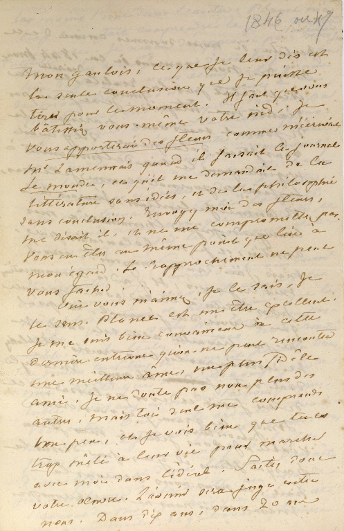 Lettre autographe non signée de George SAND à Alphonse FLEURY