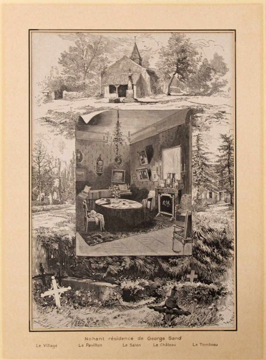 Nohant, résidence de George SAND ; composition lithographique