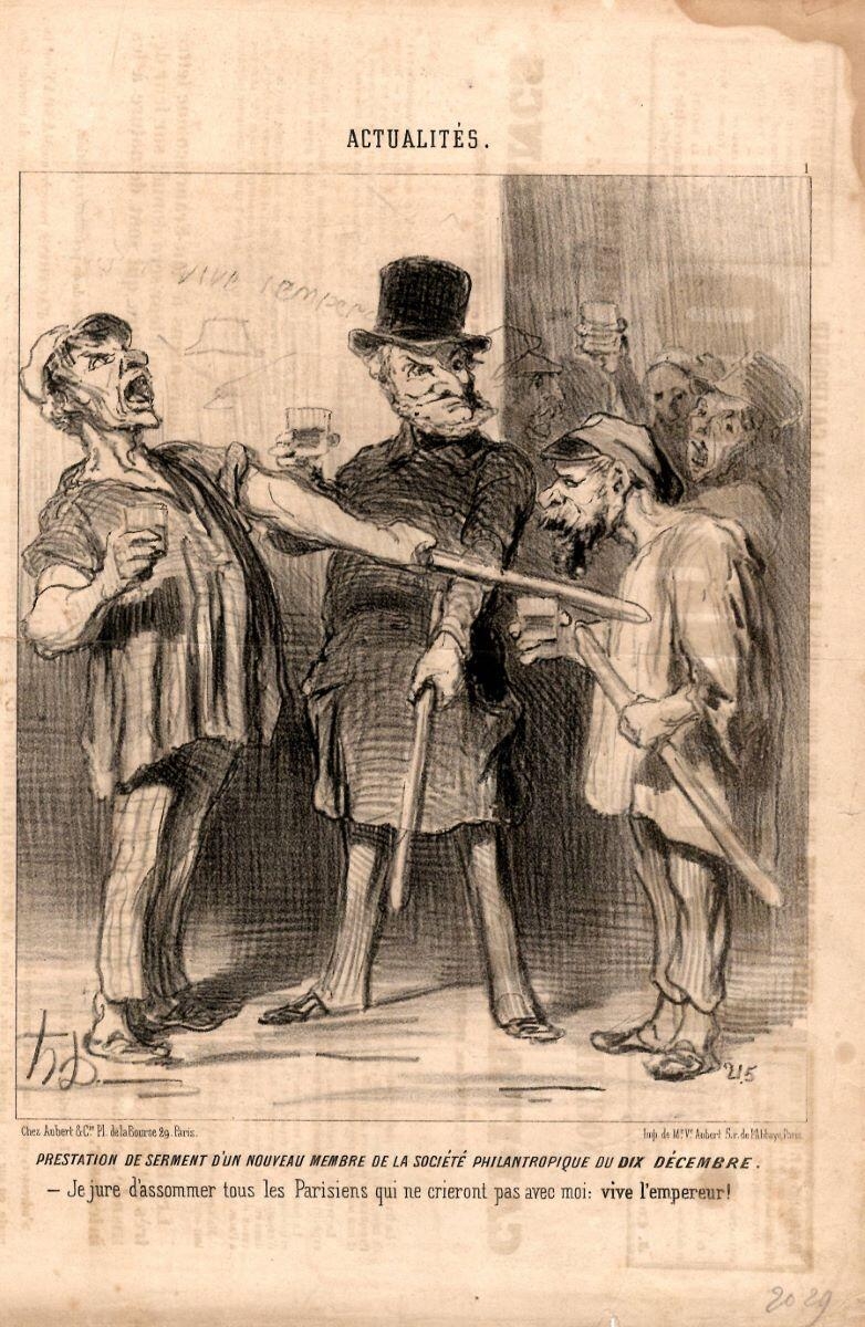 Prestation de serment d'un nouveau memble de la société philantropique du dix décembre.