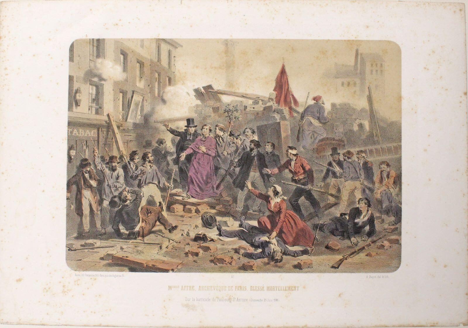 Monseigneur Affre, archevêque de Paris, blessé mortellement