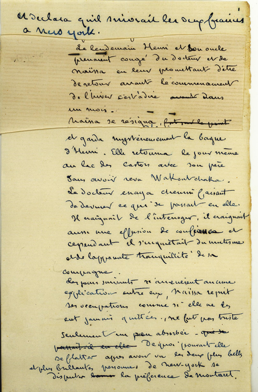 Extrait d’un manuscrit d’une pièce de théâtre