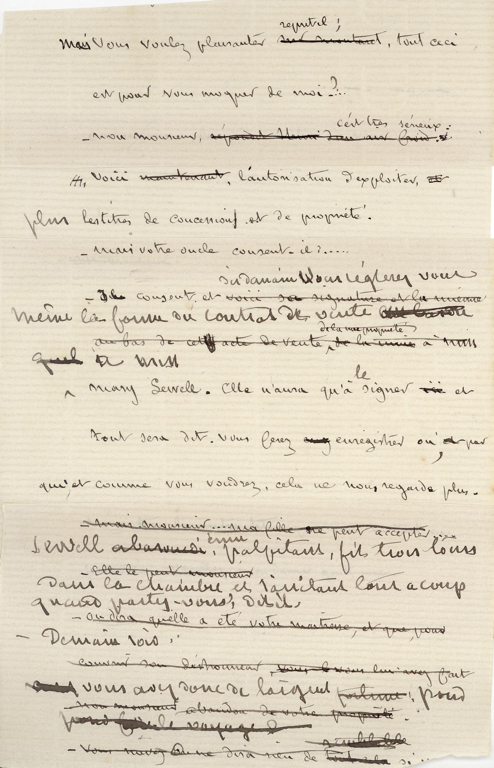 Extrait d’un manuscrit d’une pièce de théâtre