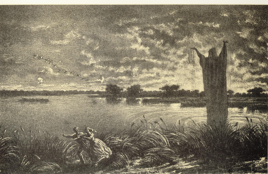 Illustration pour les Légendes Rustiques : “Le Moine des Étangs-Brisses”