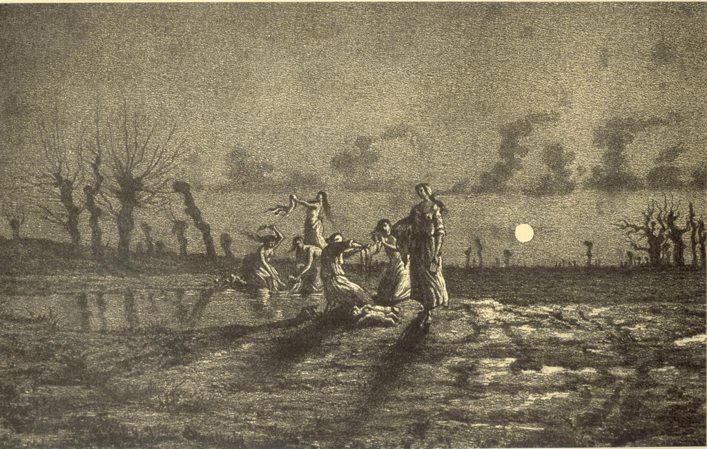 Illustration pour les Légendes Rustiques : “Les lavandières ou laveuses de nuit”