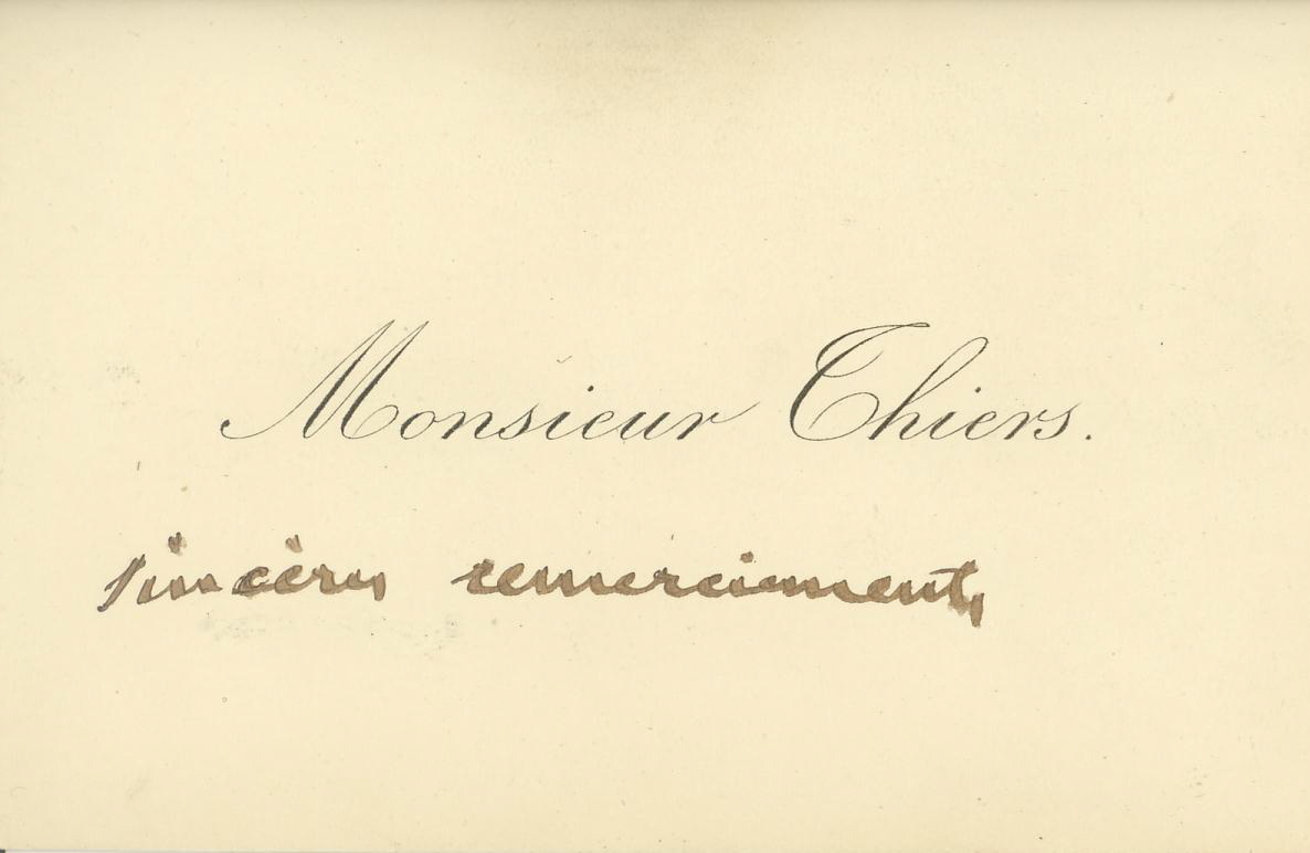 Carte de visite d'Adolphe THIERS