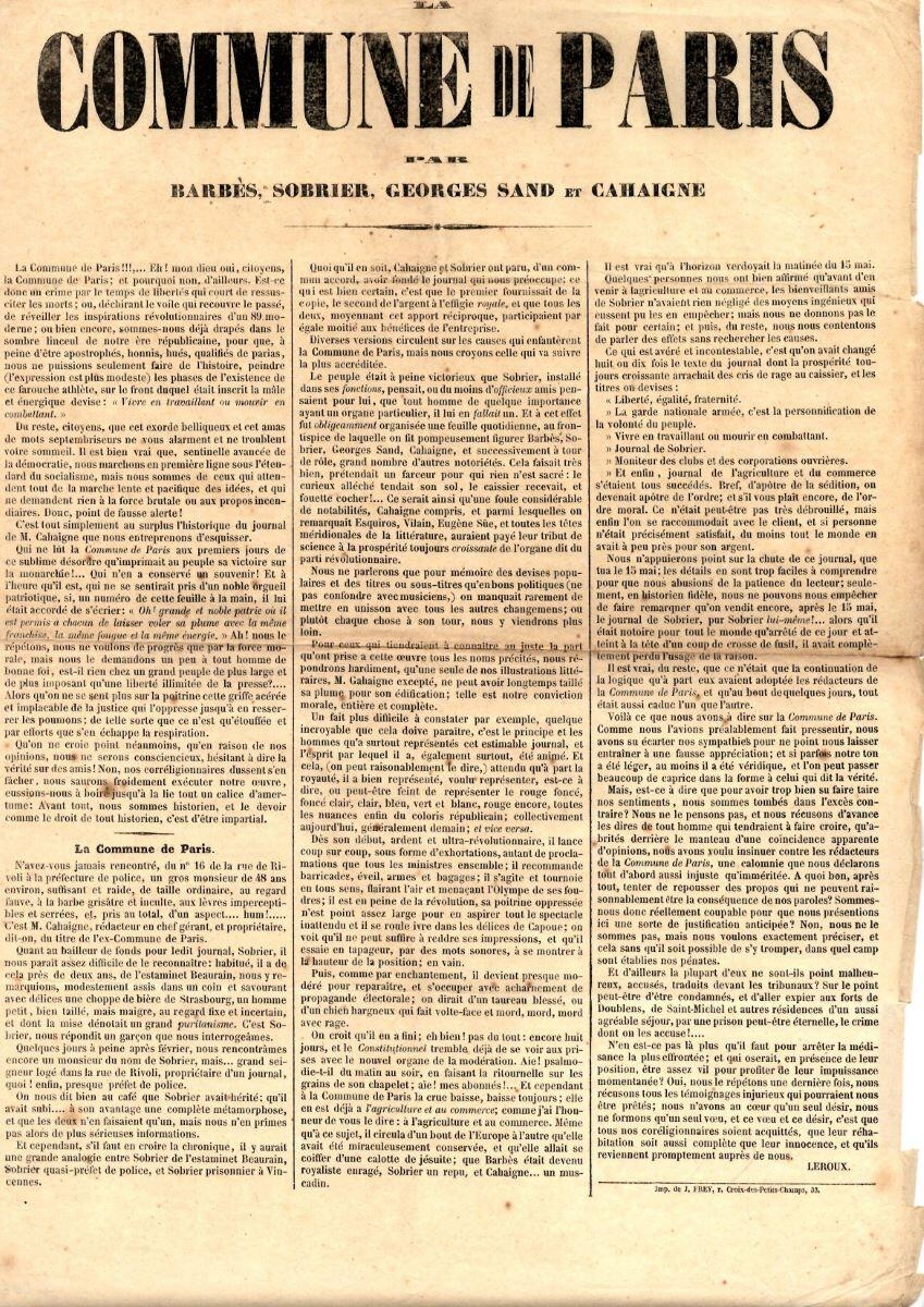 La Commune de Paris, affiche.