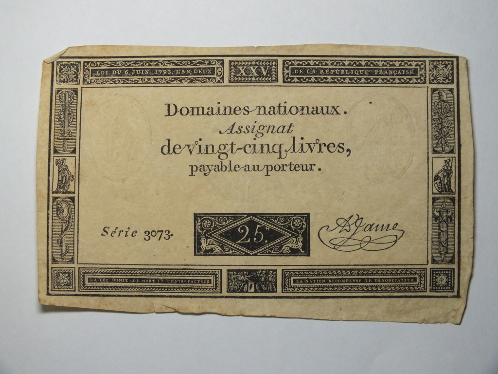 Assignat de vingt-cinq livres