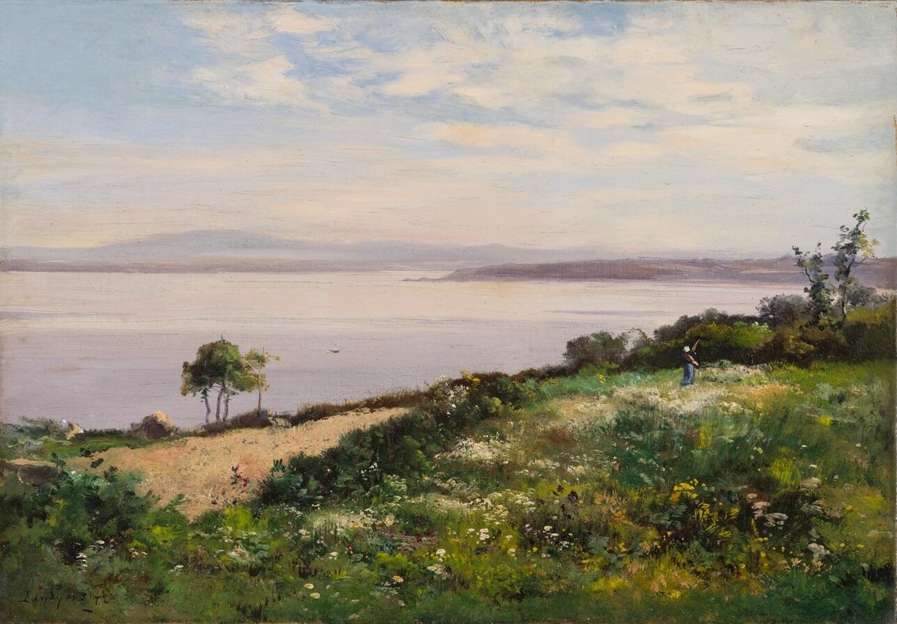 Blés, sarrasins, ormes et hêtres au-dessus de Plomarc'h.