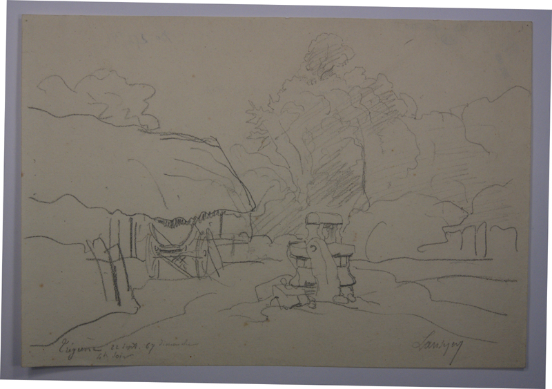 Croquis de vieux puits à Trégune près de Pont-Aven (Finistère). (Titre inscrit)