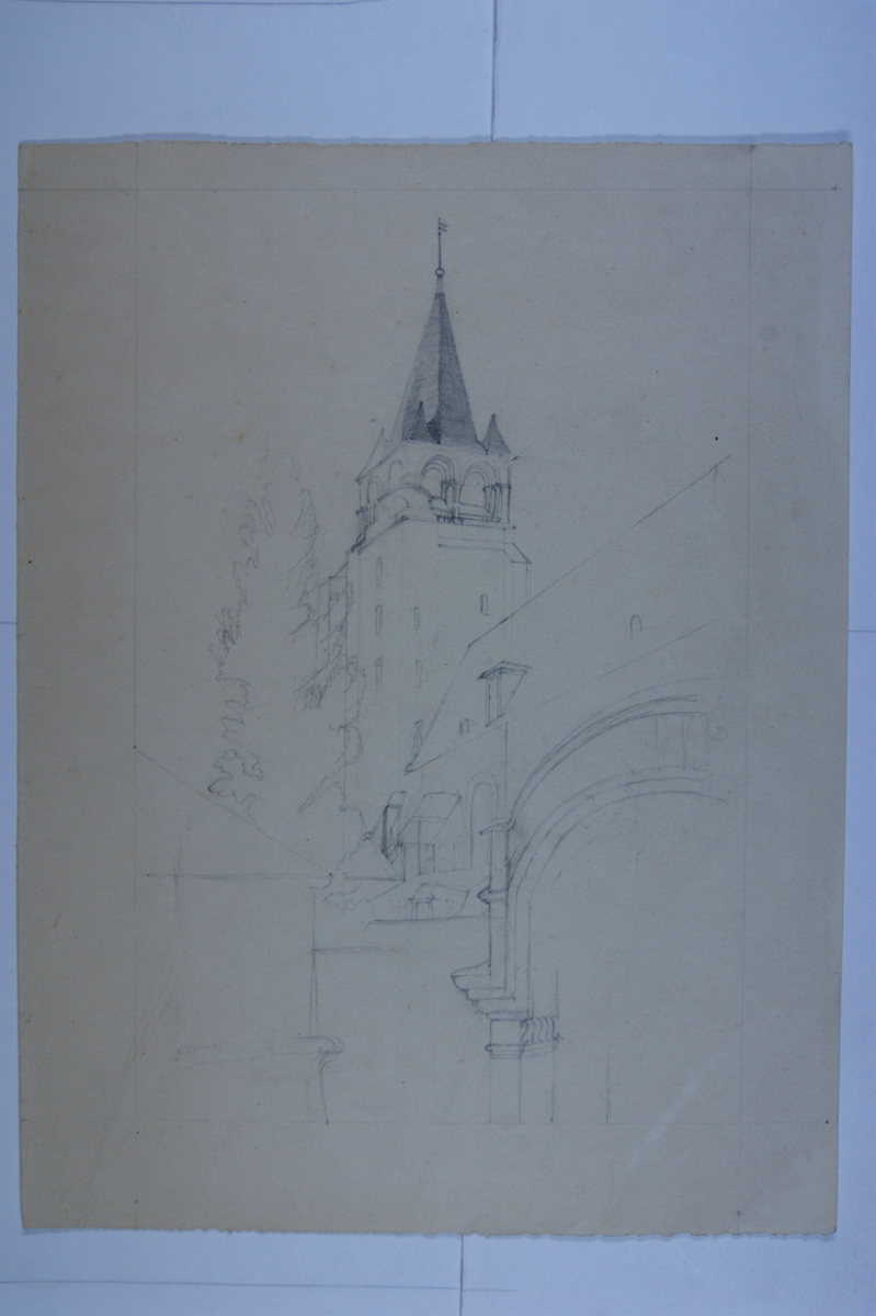 Clocher d'une église. (titre factice)