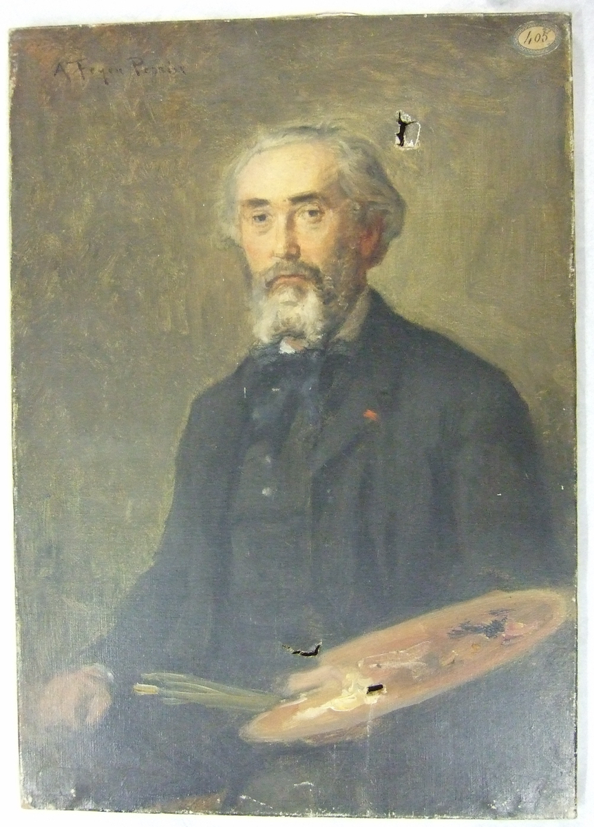 Portrait de Lansyer tenant sa palette à la main. (titre factice)