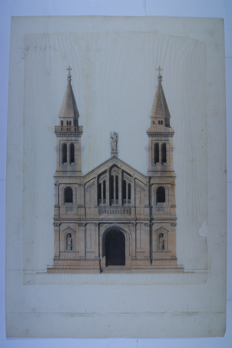 Façade d'une église. (titre factice)