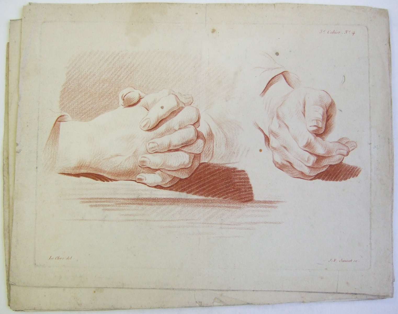 Études de mains et de pieds imitant le crayon sanguine. (titre factice)