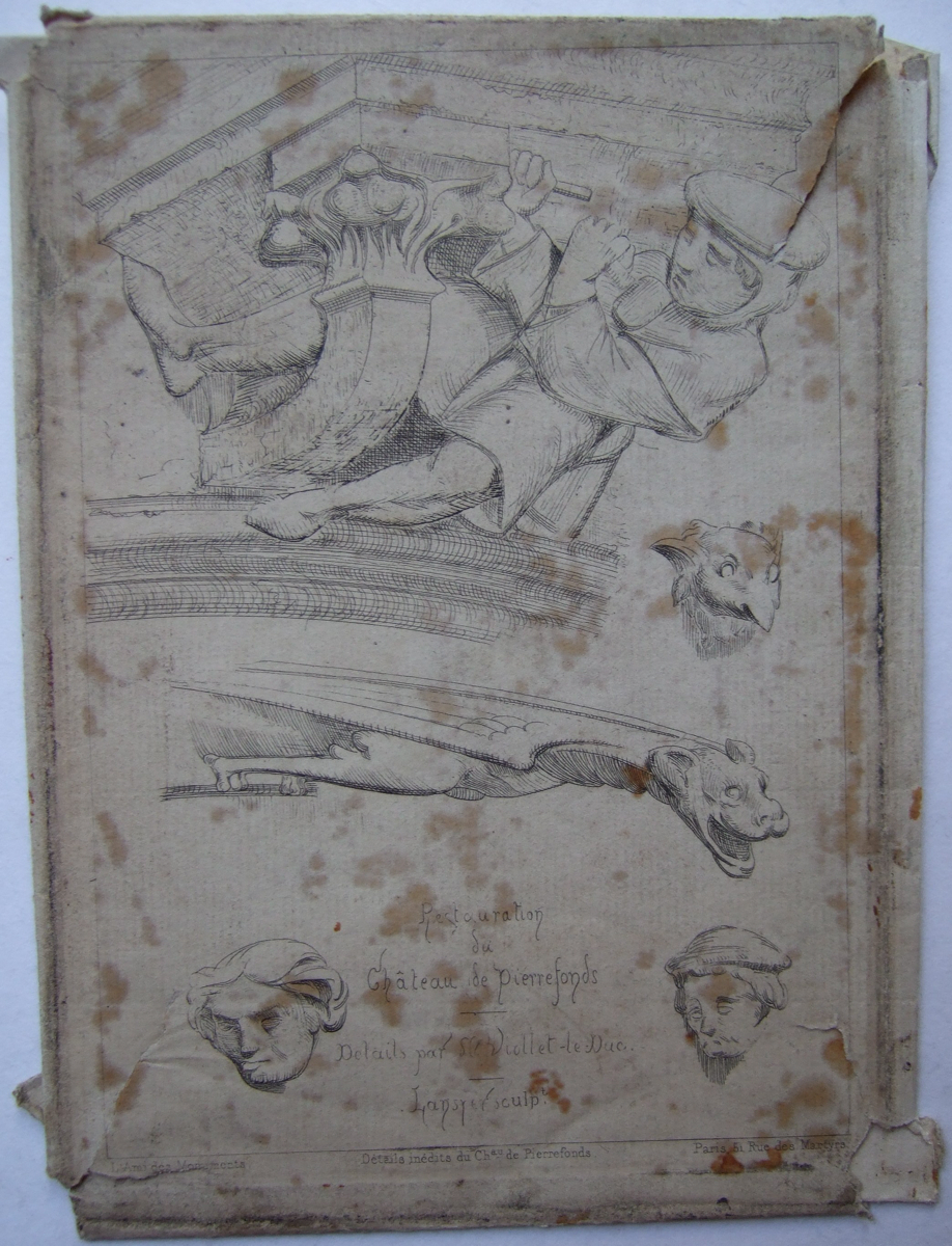 Restauration du château de Pierrefonds, détail par Viollet-le-Duc. (titre factice)