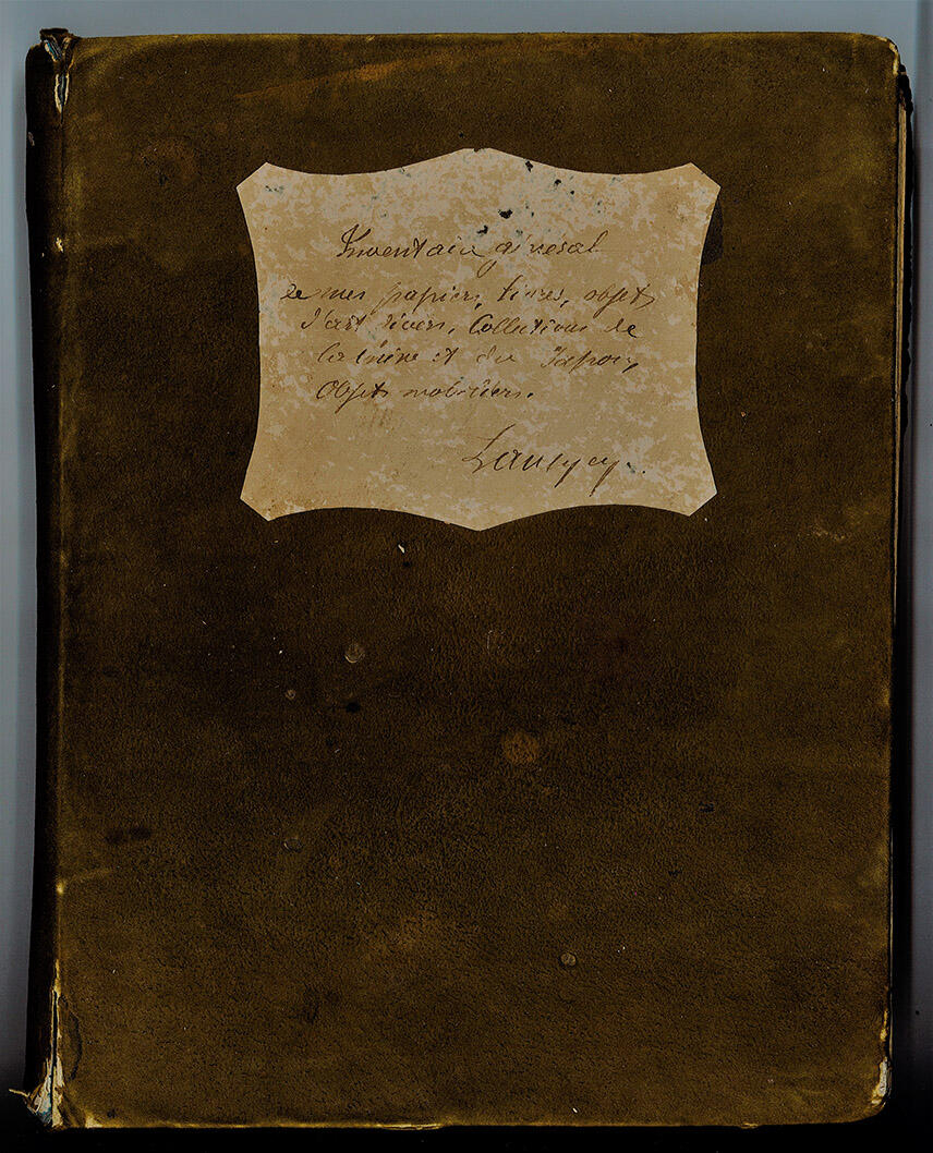Inventaire général de tous mes papiers, tissus, objets d'arts divers, collection de la Chine et du Japon, objets mobiliers. (titre inscrit)