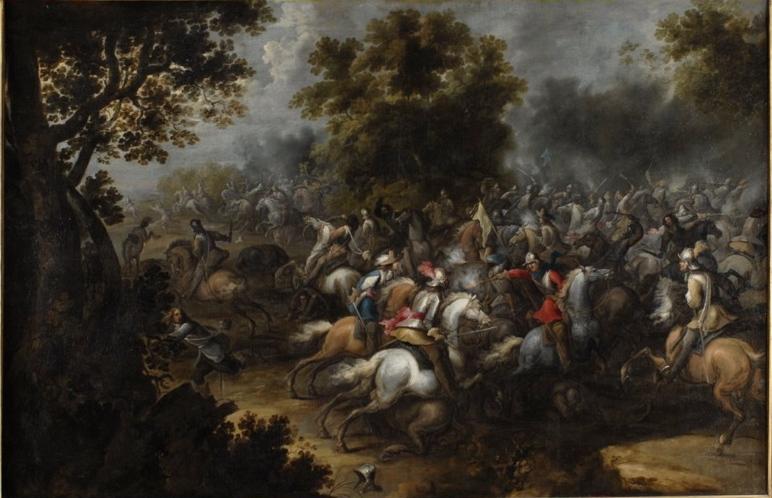 Choc de cavalerie entre Impériaux et Suédois