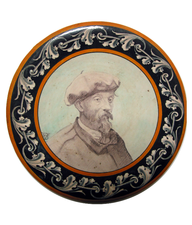 Autoportrait d'Ulysse Besnard ; Assiette à l’autoportrait