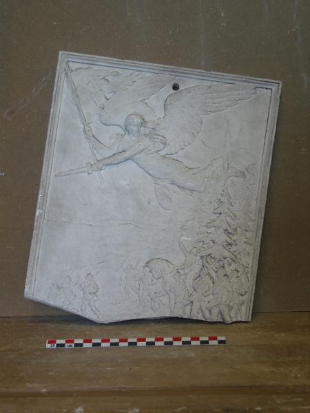 Allégorie ailée conduisant une troupe de soldats