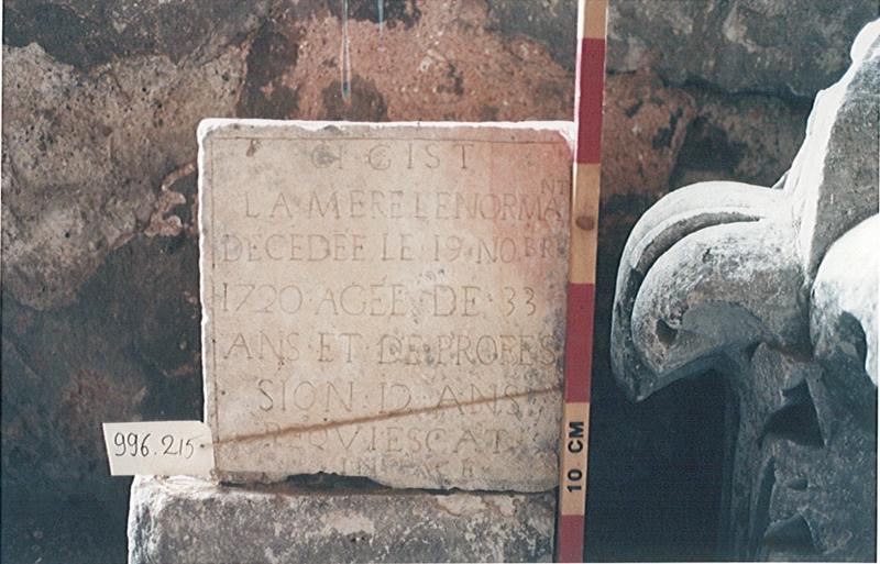 Epitaphe de la mère Lenormant