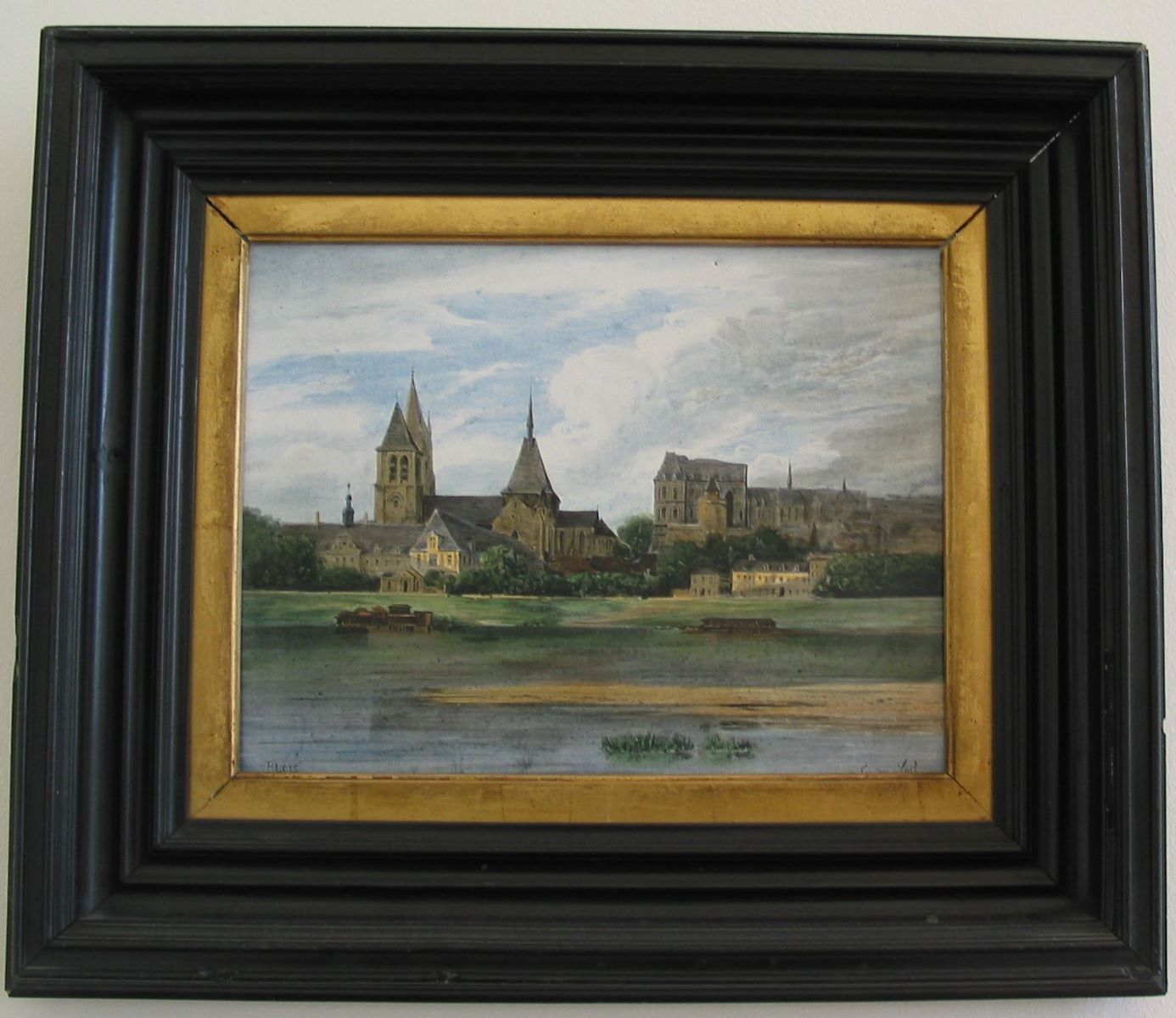 Peinture sur céramique "vue de Blois"