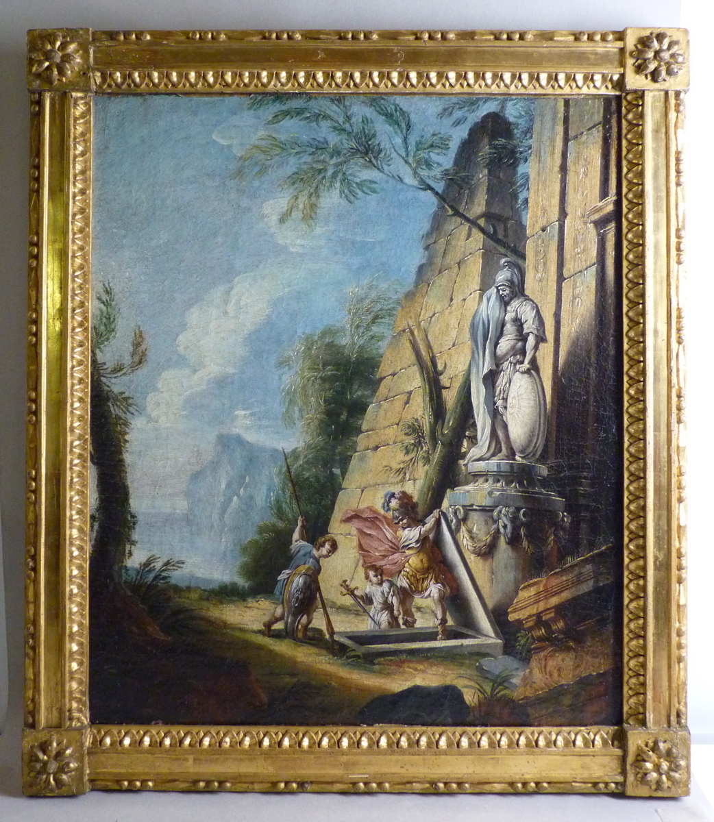 Thésée soulève la pierre d'un tombeau