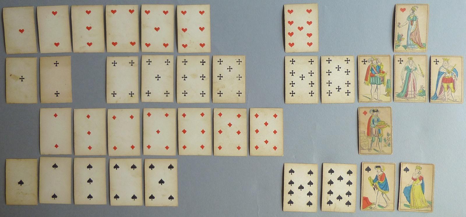 Jeu de cartes miniatures aux enseignes françaises
