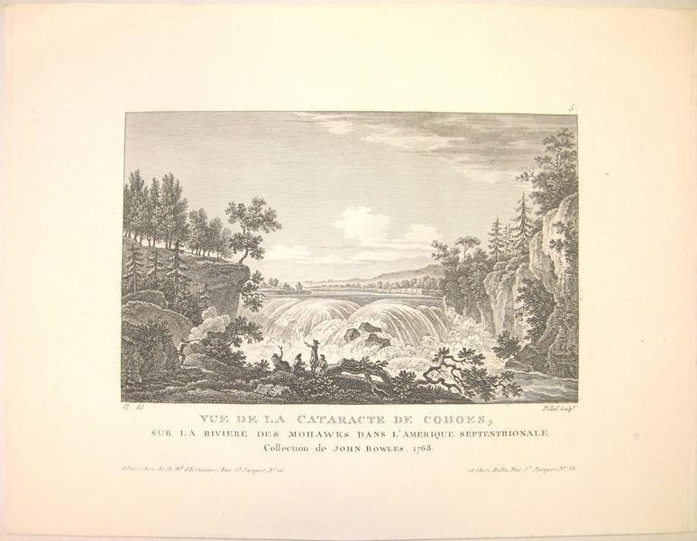 Vue de la cataracte de Cohoes, sur la rivière des Mohawks dans l'amérique septentrionale
